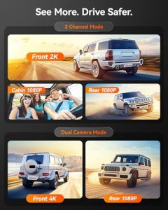 2K Triple Rear View Mirror Camera