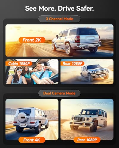 2K Triple Rear View Mirror Camera