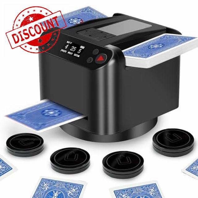 Automatic Card Shuffler and Dealer 360°Rotating 2 Decks Card Dealer