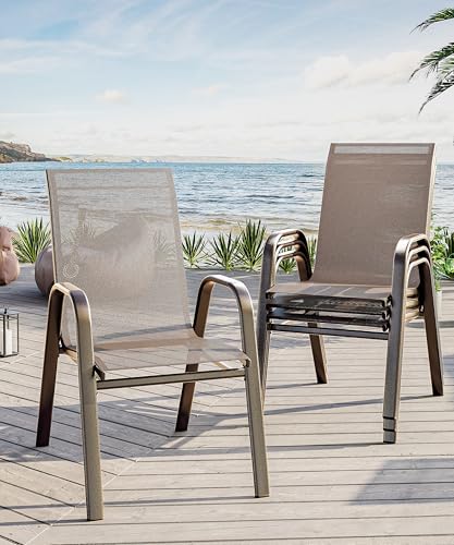High-Back Patio Stacking Chairs