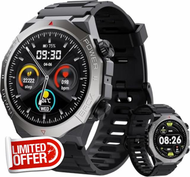 Military Smart Watches for Men(Answer/Make Calls)