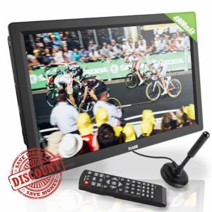 14” Portable TV with Antenna Battery Operated TV LCD Monitor