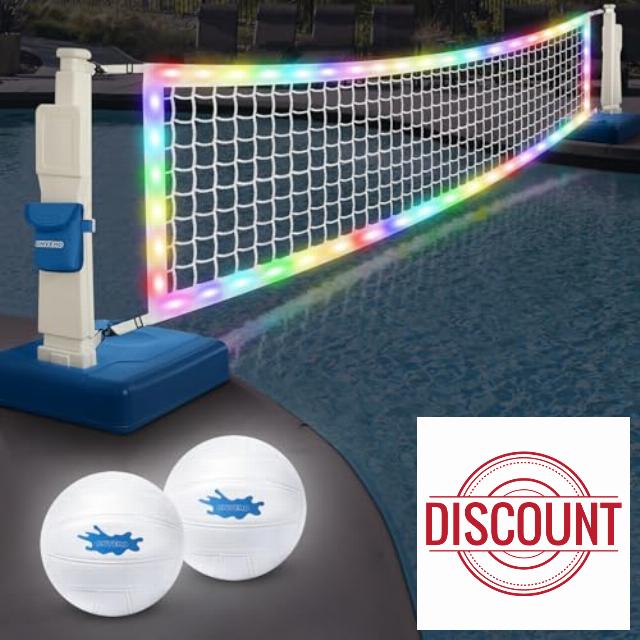 LED Pool Volleyball Net Set