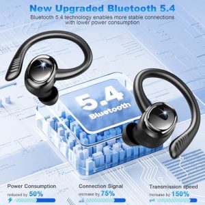 50H Stereo Deep Bass Over Ear Buds with 4 ENC Noise Canceling Mics