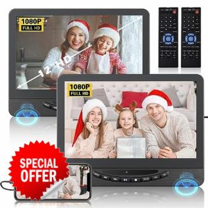 12" Dual Portable DVD Player for Car with 1080P HDMI Input