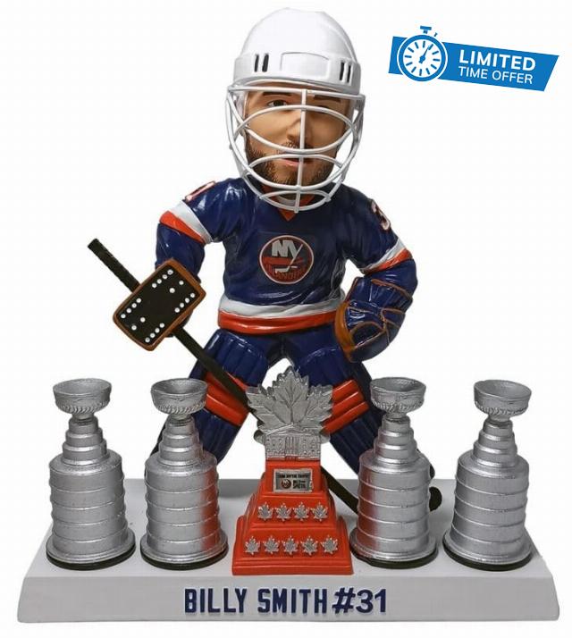 Billy Smith New York Islanders 4x Stanley Cup and Smythe Bobblehead NHL Hockey