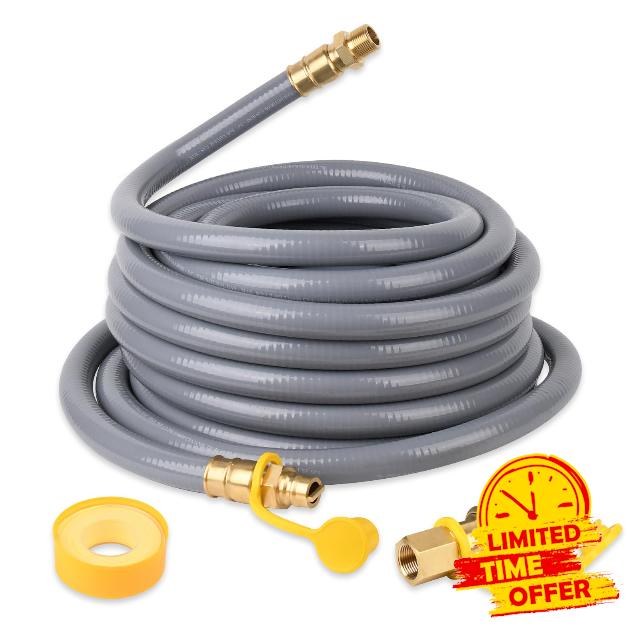3/4 Inch Natural Gas Hose for Generator with Quick Connect Fittings 30FT
