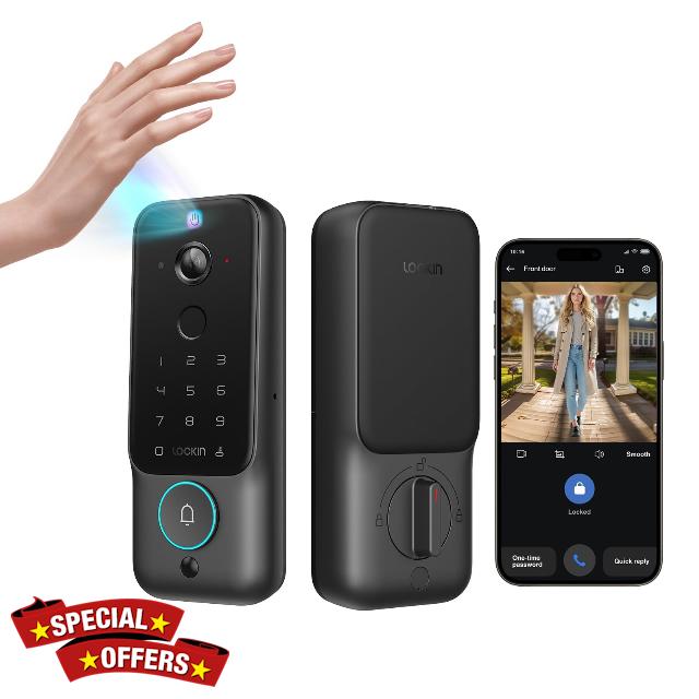 Lockin Veno Plus Palm Vein Video Smart Lock with Camera 2K 180°