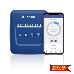 8 Zone Smart Sprinkler Controller with Local Weather Intelligence and Atmosphere Lights