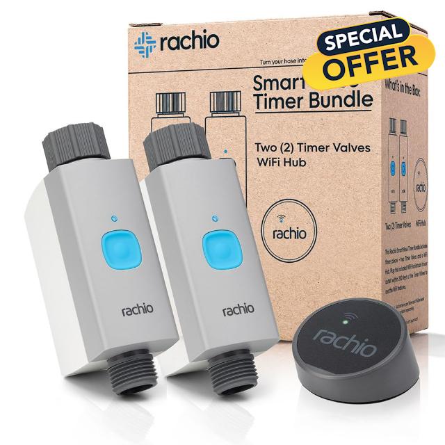Rachio Smart Hose Timer Value Pack with 2 Smart Valves & 1 WiFi Hub for Outdoor Watering | Easy Faucet Install