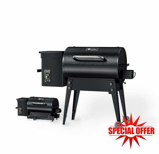 KingChii Electric Smoker Wood Pellet Grill with Foldable Legs