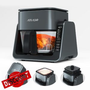 2-in-1 Glass Air Fryer & Grill Pan Combo for kitchen