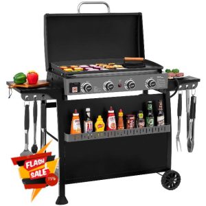 Royal Gourmet PD4001 4 Burner Propane Gas Griddle with Removable Standing Cart