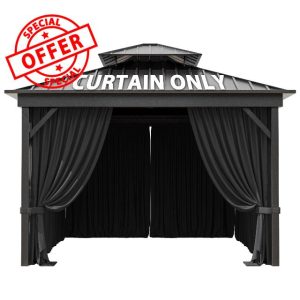 10'X10' Gazebo Curtains Outdoor Waterproof with Hanging Rings