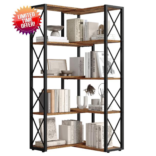 HOOBRO Corner Bookshelf