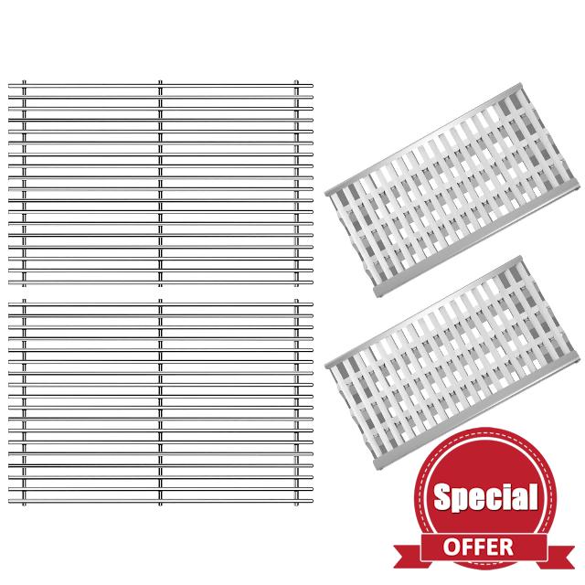 2Pack Radiant Tray with Ceramic Rod and 2Pack 19.5Inch 9MM Grill Grate for DCS Grill Replacement Parts