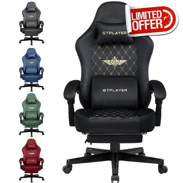 GTPLAYER Gaming Chair Fabric with Pocket Spring Cushion
