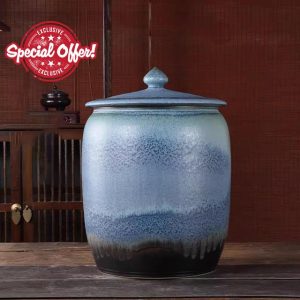 Ceramic Rice Cylinder with Lid