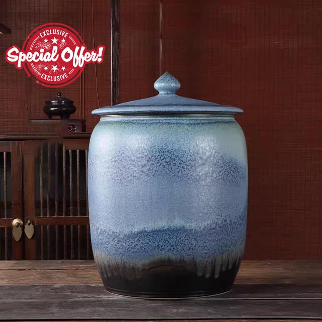 Ceramic Rice Cylinder with Lid