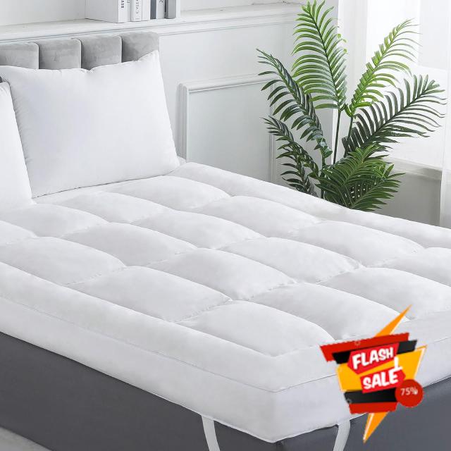 WhatsBedding 4 inch Memory Foam Mattress Topper Full Size for Back Pain