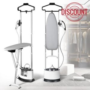 CGOLDENWALL Standing Garment Steamer for Clothes with Flat & Hanging Iron Options: Quick 25s Heat-Up for Continuous 1-Hour Powerful Steam