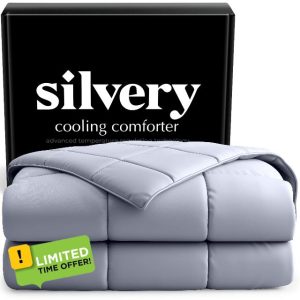 Silvery® Silver-Infused Cooling Comforter – Award-Winning Self-Cooling Blanket for Hot Sleepers with Self-Cleaning Silvery Technology™ for Hygienic