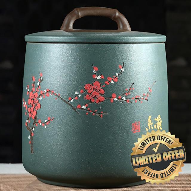 Ceramic Container With Lid For Rice Ceramic Rice Bucket Large Airtight Food Storage Dispenser Kitchen Grain Jars Rice Storage Box Household Rice Barrel Ceramic Rice Cylinder For Flour Food(D)