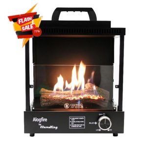 Flame King ALOGFIRE Propane Ambiance Log Fireplace Heater