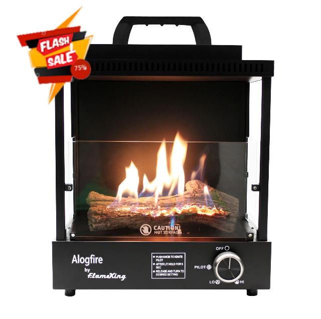 Flame King ALOGFIRE Propane Ambiance Log Fireplace Heater