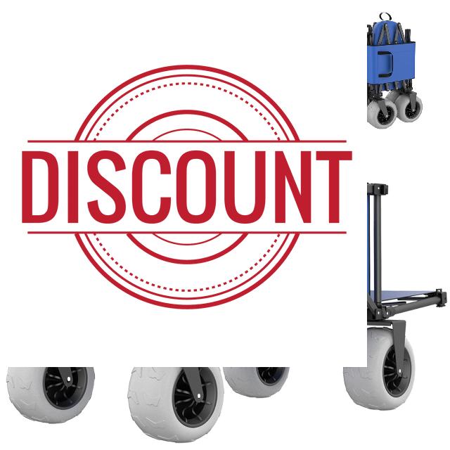 51" L Collapsible Beach Wagon with 9" Sand Wheels