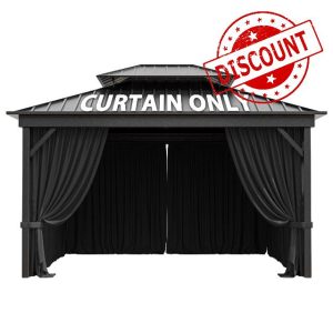 10'X12' Gazebo Curtains Outdoor Waterproof with Hanging Rings