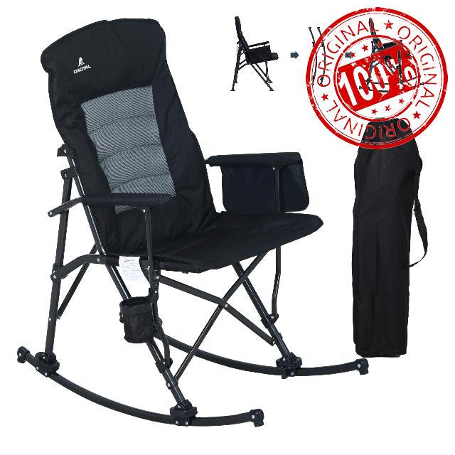 Oversized Folding Rocking Camping Chair for Adults