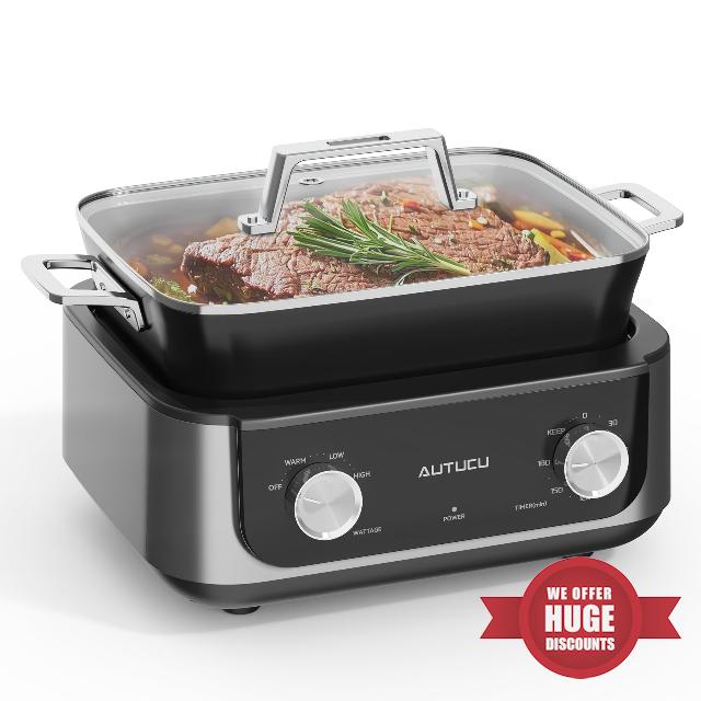 N61NA Nonstick Slow Cooker 7-Quart - PFOA-Free Ceramic-coated