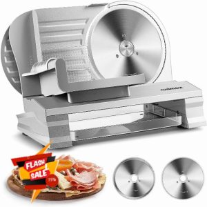 CUSIMAX Meat Slicer for Home with 1-20mm Adjustable Thickness，Electric Deli Slicer for Food Tray