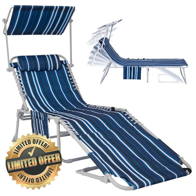 #WEJOY 3 in 1 Sun Tanning Chair with 360°Canopy Sun Shade
