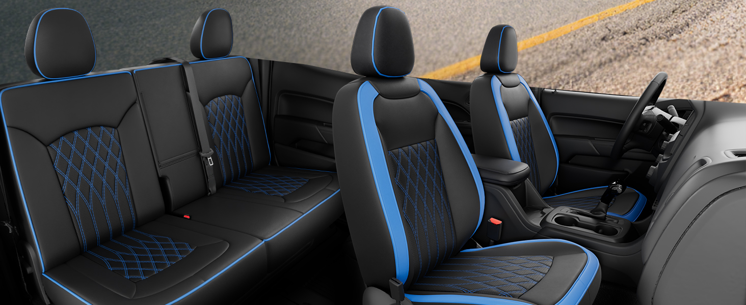 black blue chevy colorado seat covers