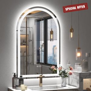 Arched LED Bathroom Mirror 20x30 Inch