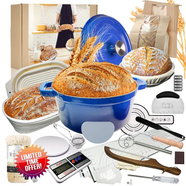 4 Color Complete sourdough bread makin Starter Kit