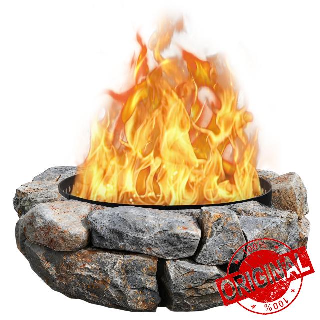 FEBTECH Smokeless Fire Ring Liner - 48" x 12" - Heat Resistant Coated Carbon Steel Portable Firepit Insert - Versatile DIY Fire Ring for in and Above Ground - Perfect for Backyard & Outdoor Bonfire