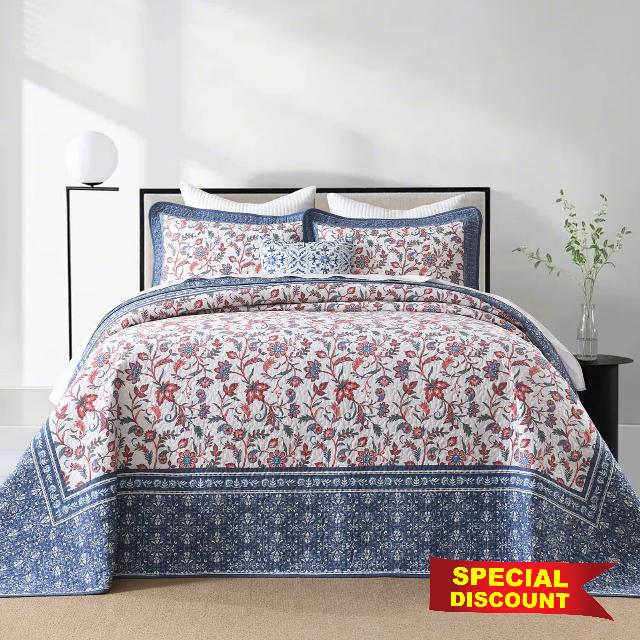 Oversized King Bedspreads 120"x120" - 100% Cotton California King Quilt
