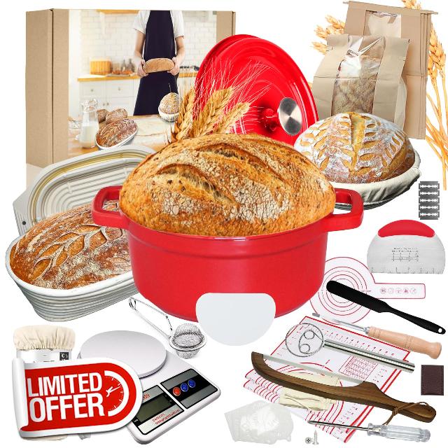4 Color Complete sourdough bread makin Starter Kit