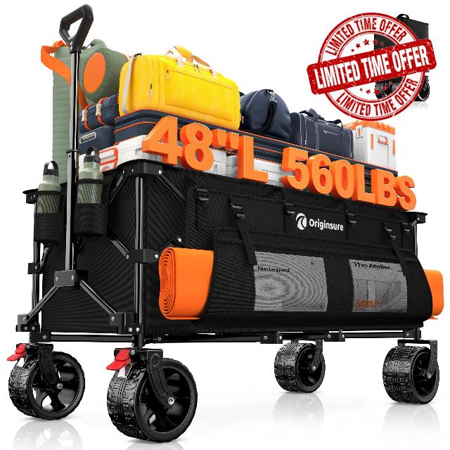 48" L Collapsible Wagon Cart Foldable