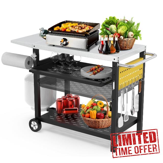 Outdoor Grill Cart with Pegboard