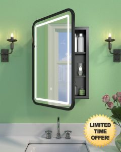 16x24 Inch LED Medicine Cabinet Mirror for Bathroom