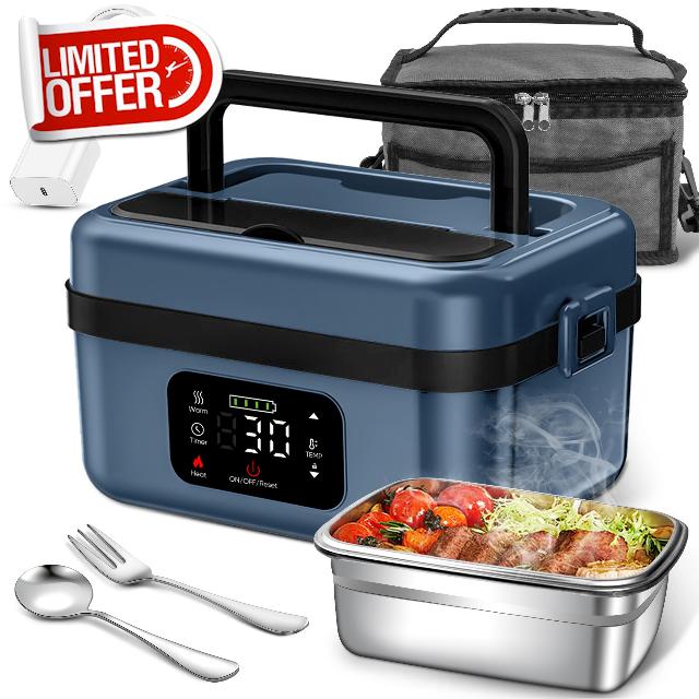 Cordless Electric Lunch Box - Battery Powered to Heat Food