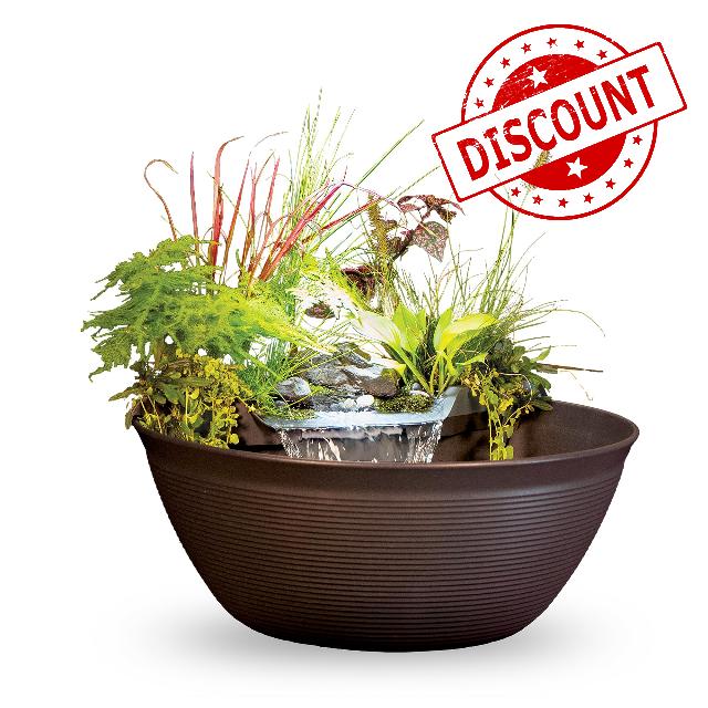 Aquascape AquaGarden Container Water Feature Kit – Indoor & Outdoor Mini Pond with Waterfall Fountain