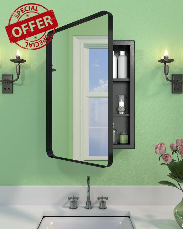 16"x24" Bathroom Medicine Cabinet With Mirror