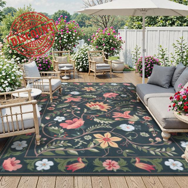 Uphome Indoor Outdoor Area Rug 8x10 ft