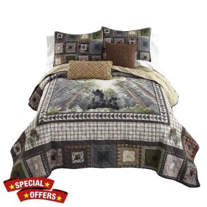 Donna Sharp King Bedding Set - 3 Piece - Looking Up Quilt Set with King Quilt and Two King Pillow Shams - Machine Washable