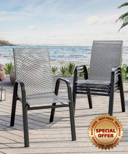 Outdoor Stackable Dining Chairs Set of 4